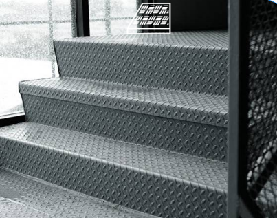 aluminum checker plate as anti-slip stair treads 